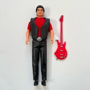 Vintage 90s Full House Rockin Uncle Jesse doll with red guitar
